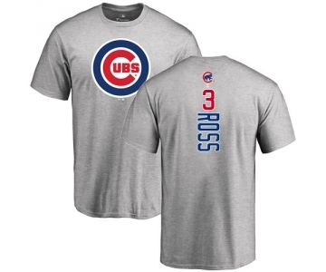 MLB Nike Chicago Cubs #3 David Ross Ash Backer T-Shirt