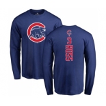 MLB Nike Chicago Cubs #3 David Ross Royal Blue Backer Long Sleeve T-Shirt