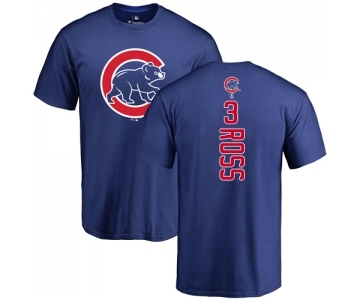 MLB Nike Chicago Cubs #3 David Ross Royal Blue Backer T-Shirt
