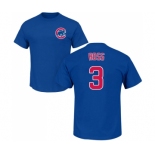 MLB Nike Chicago Cubs #3 David Ross Royal Blue Name & Number T-Shirt