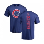 MLB Nike Chicago Cubs #34 Jon Lester Royal Blue Backer T-Shirt