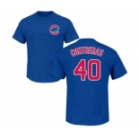 MLB Nike Chicago Cubs #40 Willson Contreras Royal Blue Name & Number T-Shirt