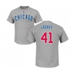 MLB Nike Chicago Cubs #41 John Lackey Gray Name & Number T-Shirt