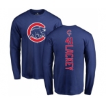 MLB Nike Chicago Cubs #41 John Lackey Royal Blue Backer Long Sleeve T-Shirt