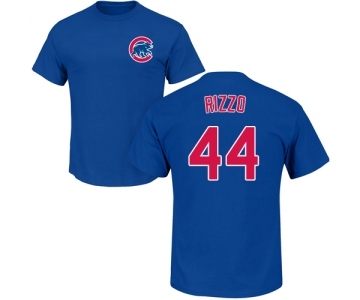 MLB Nike Chicago Cubs #44 Anthony Rizzo Royal Blue Name & Number T-Shirt