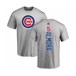 MLB Nike Chicago Cubs #5 Albert Almora Jr Ash Backer T-Shirt