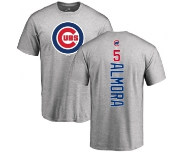 MLB Nike Chicago Cubs #5 Albert Almora Jr Ash Backer T-Shirt