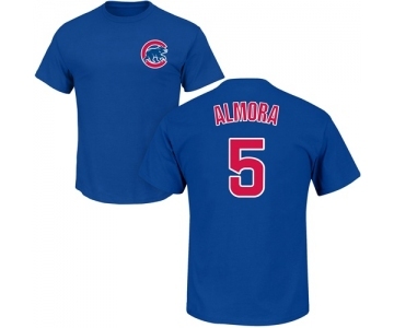 MLB Nike Chicago Cubs #5 Albert Almora Jr Royal Blue Name & Number T-Shirt
