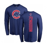 MLB Nike Chicago Cubs #70 Joe Maddon Royal Blue Backer Long Sleeve T-Shirt