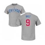 MLB Nike Chicago Cubs #9 Javier Baez Gray Name & Number T-Shirt