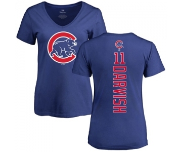 MLB Women's Nike Chicago Cubs #11 Yu Darvish Royal Blue Backer T-Shirt