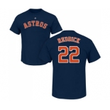 MLB Nike Houston Astros #22 Josh Reddick Navy Blue Name & Number T-Shirt