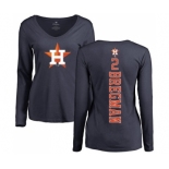 MLB Women's Nike Houston Astros #2 Alex Bregman Navy Blue Backer Long Sleeve T-Shirt