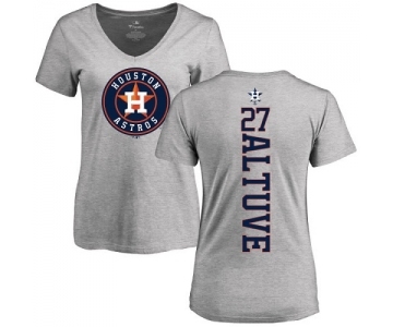 MLB Women's Nike Houston Astros #27 Jose Altuve Ash Backer T-Shirt