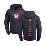 MLB Nike Houston Astros #1 Carlos Correa Navy Blue Backer Pullover Hoodie