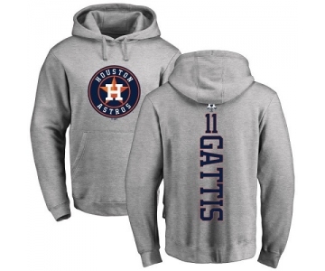 MLB Nike Houston Astros #11 Evan Gattis Ash Backer Pullover Hoodie