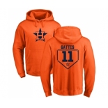 MLB Nike Houston Astros #11 Evan Gattis Orange RBI Pullover Hoodie