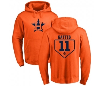 MLB Nike Houston Astros #11 Evan Gattis Orange RBI Pullover Hoodie