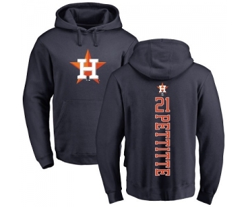 MLB Nike Houston Astros #21 Andy Pettitte Navy Blue Backer Pullover Hoodie