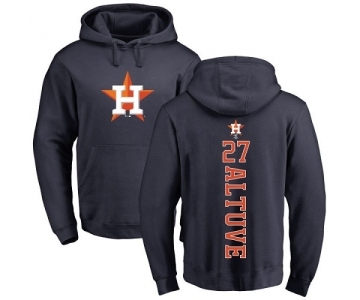 MLB Nike Houston Astros #27 Jose Altuve Navy Blue Backer Pullover Hoodie