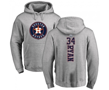MLB Nike Houston Astros #34 Nolan Ryan Ash Backer Pullover Hoodie