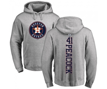 MLB Nike Houston Astros #41 Brad Peacock Ash Backer Pullover Hoodie