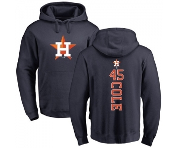 MLB Nike Houston Astros #45 Gerrit Cole Navy Blue Backer Pullover Hoodie