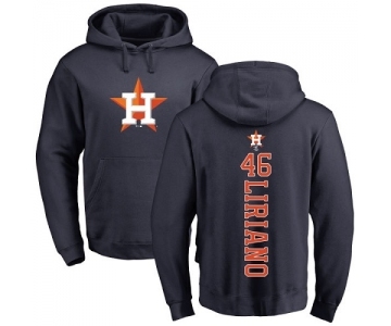 MLB Nike Houston Astros #46 Francisco Liriano Navy Blue Backer Pullover Hoodie