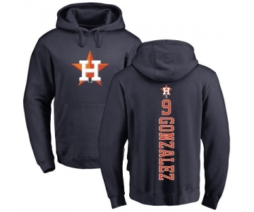 MLB Nike Houston Astros #9 Marwin Gonzalez Navy Blue Backer Pullover Hoodie