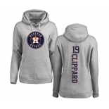 MLB Women's Nike Houston Astros #19 Tyler Clippard Ash Backer Pullover Hoodie