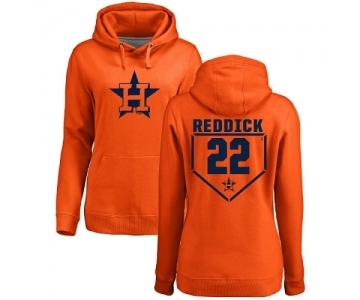MLB Women's Nike Houston Astros #22 Josh Reddick Orange RBI Pullover Hoodie