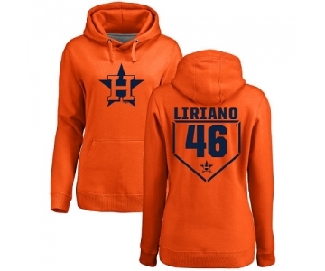 MLB Women's Nike Houston Astros #46 Francisco Liriano Orange RBI Pullover Hoodie