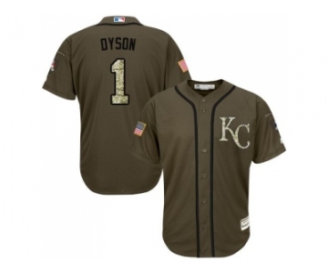 Kansas City Royals #1 Jarrod Dyson Green Salute to Service Stitched Baseball Jersey