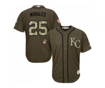 Kansas City Royals #25 Kendrys Morales Green Salute to Service Stitched MLB Jersey