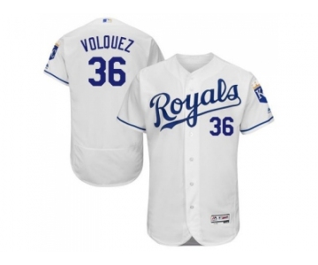 Kansas City Royals #36 Edinson Volquez White Flexbase Authentic Collection Stitched Baseball Jersey