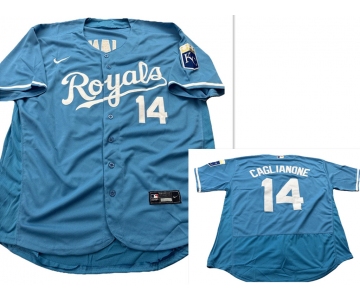 Men's Kansas City Royals #14 Jac Caglianone Light Blue Flexbase Stitched MLB Jersey