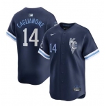 Men's Kansas City Royals #14 Jac Caglianone Navy City Connect Limited Stitched Baseball Jersey