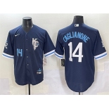 Men's Kansas City Royals #14 Jac Caglianone Navy City Connect Stitched Baseball Jersey