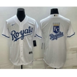 Men's Kansas City Royals Big Logo White Stitched MLB Cool Base Nike Jerseys