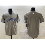 Men's Kansas City Royals Blank Gray 2024 Away Limited Stitched Baseball Jersey