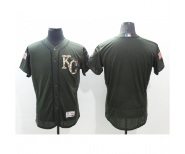 Men's Kansas City Royals Blank Green Salute to Service Jersey