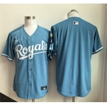 Men's Kansas City Royals Blank Light Blue Limited Stitched Baseball Jersey Men's Kansas City Royals Blank Light Blue Limited Stitched Baseball Jersey