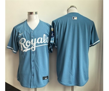 Men's Kansas City Royals Blank Light Blue Limited Stitched Baseball Jersey