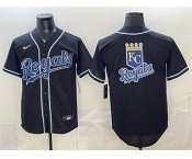 Men's Kansas City Royals Team Big Logo 2026 Fashion Replica Black Out Stitched Baseball Jerseys Men's Kansas City Royals Team Big Logo 2026 Fashion Replica Black Out Stitched Baseball Jerseys