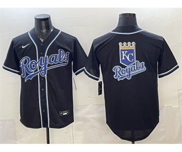 Men's Kansas City Royals Team Big Logo 2026 Fashion Replica Black Out Stitched Baseball Jerseys