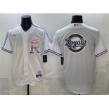 Men's Kansas City Royals Team Big Logo White 2026 City Connect Stadium Stitched Baseball Jersey Men's Kansas City Royals Team Big Logo White 2026 City Connect Stadium Stitched Baseball Jersey