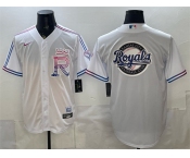 Men's Kansas City Royals Team Big Logo White 2026 City Connect Stadium Stitched Baseball Jersey Men's Kansas City Royals Team Big Logo White 2026 City Connect Stadium Stitched Baseball Jersey