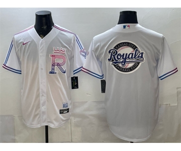 Men's Kansas City Royals Team Big Logo White 2026 City Connect Stadium Stitched Baseball Jersey