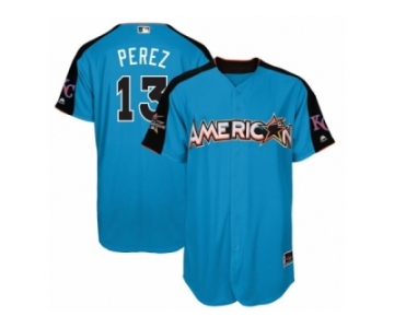 Men's Majestic Kansas City Royals #13 Salvador Perez Replica Blue American League 2017 MLB All-Star MLB Jersey