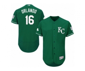 Men's Majestic Kansas City Royals #16 Paulo Orlando Green Celtic Flexbase Authentic Collection MLB Jersey